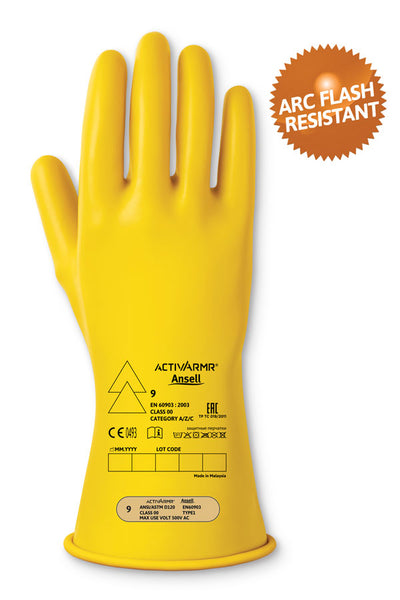 Beeswift ANRIG0011YM yellow low voltage electrical insulating glove, medium.
