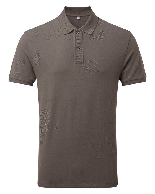 Sage grey Asquith and Fox men's infinity stretch polo AQ004, laid flat to showcase the fabric.