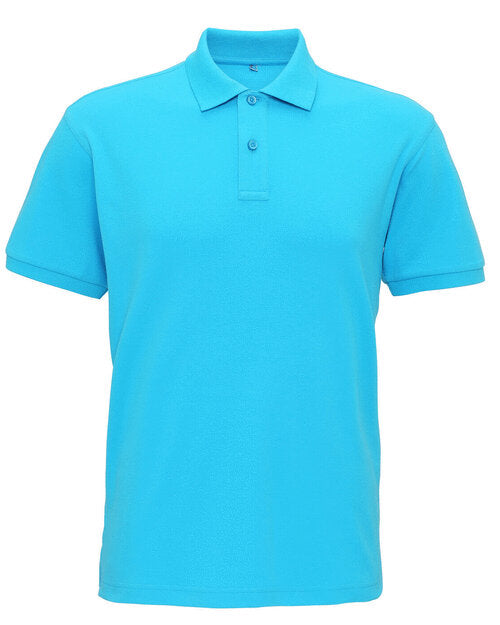 Asquith and Fox men's super smooth knit polo AQ005 in a vibrant turquoise, shown in a flat lay.