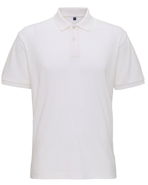 A classic white Asquith and Fox men's super smooth knit polo AQ005, laid flat to see details.