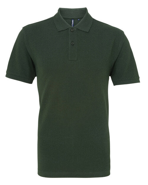 Asquith and Fox men's classic fit cotton polo AQ010 in a deep bottle green, laid flat.