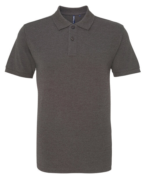Asquith and Fox men's classic fit cotton polo AQ010 in a versatile charcoal grey, viewed from the front.