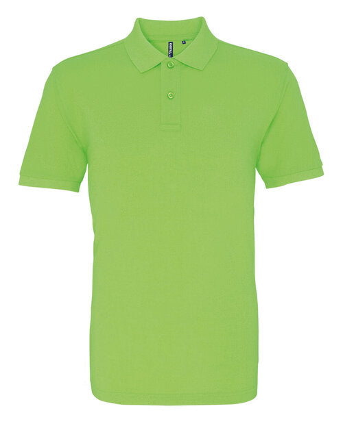 Neon green Asquith and Fox men's classic fit cotton polo AQ010, viewed from the front.