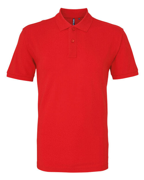 A bold red Asquith and Fox men's classic fit cotton polo AQ010, laid flat.