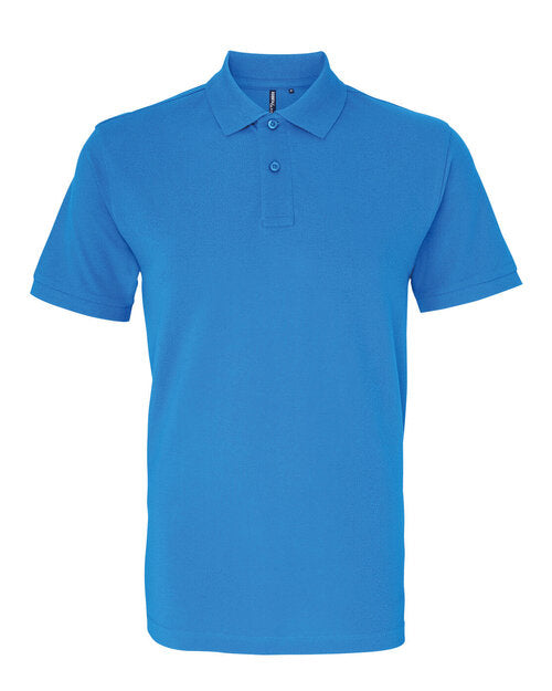Asquith and Fox men's classic fit cotton polo AQ010 in a brilliant sapphire blue, laid flat.