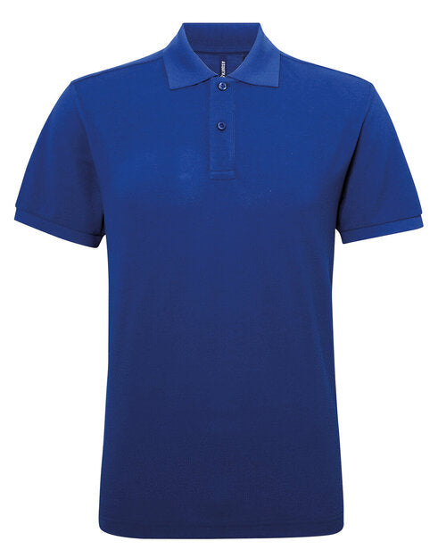 A vibrant royal blue Asquith and Fox men's polycotton blend polo AQ015, laid flat.