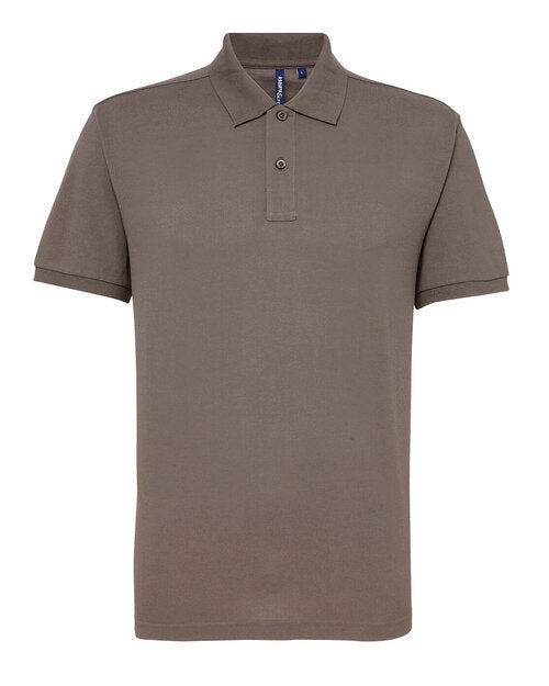 Asquith and Fox men's polycotton blend polo AQ015 in a trendy sage green, laid flat.