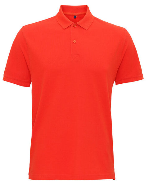 Paprika red Asquith and Fox men's coastal vintage wash polo shirt AQ017, shown in a flat lay.