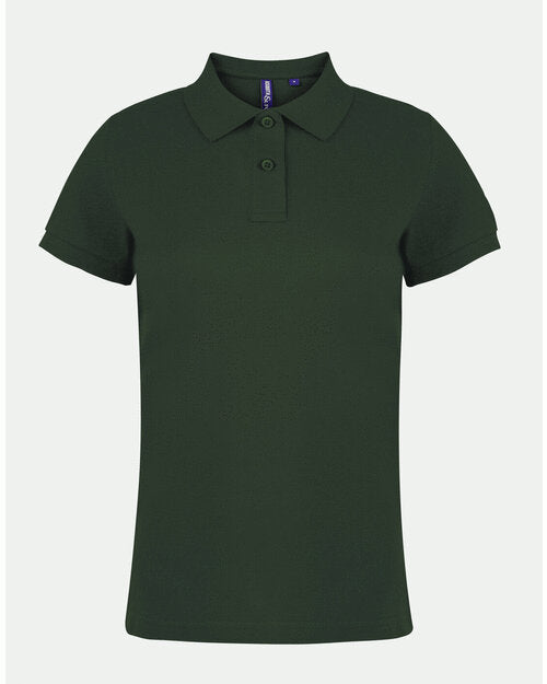 Asquith And Fox Ladies Classic Fit Cotton Polo Shirt  (Cont)