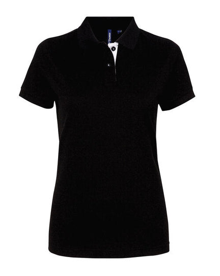 Asquith And Fox Ladies Contrast Polo - [CLEARANCE]