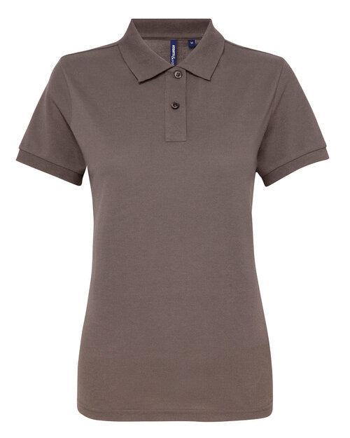 A stylish sage green Asquith and Fox ladies' polycotton blend polo AQ025, viewed from the front.