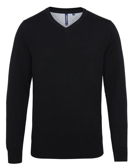 Asquith And Fox Mens Cotton Blend V-Neck Sweater - [CLEARANCE]