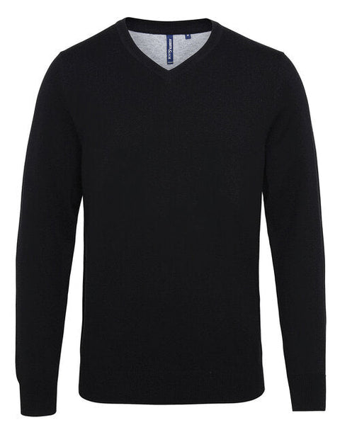 Asquith And Fox Mens Cotton Blend V-Neck Sweater - [CLEARANCE]