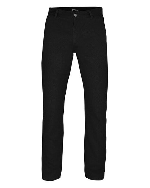 A pair of black Asquith and Fox men's cotton chinos AQ050, presented in a neat flat lay.