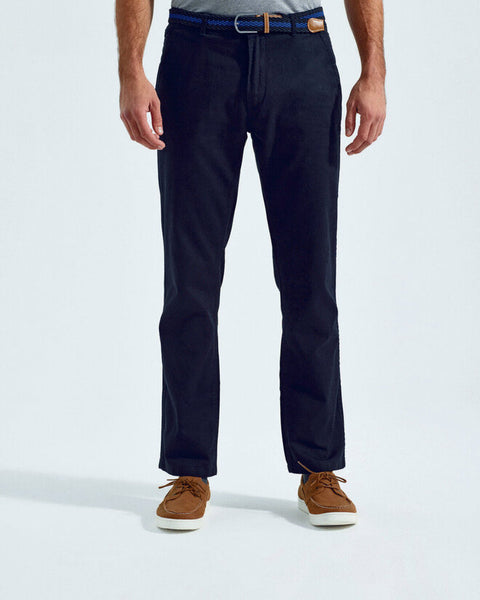 A stack of folded Asquith and Fox men's cotton chinos AQ050 in various classic colors.