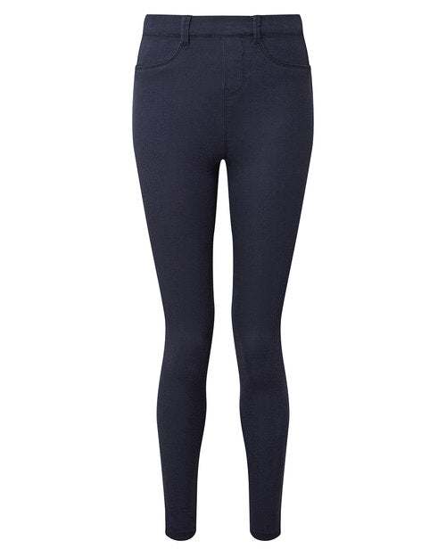 Asquith and Fox ladies' jeggings AQ062 in a versatile navy blue, seen from a top-down angle.