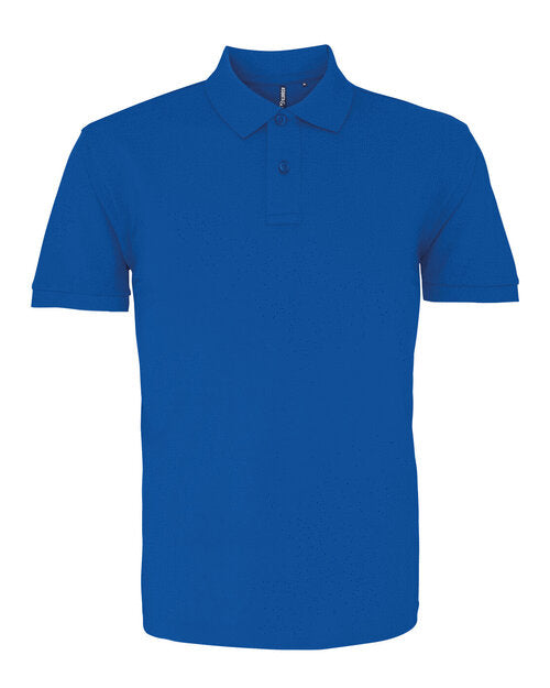 Rich brown Asquith and Fox men's organic polo shirt AQ082, laid flat to showcase the button placket.