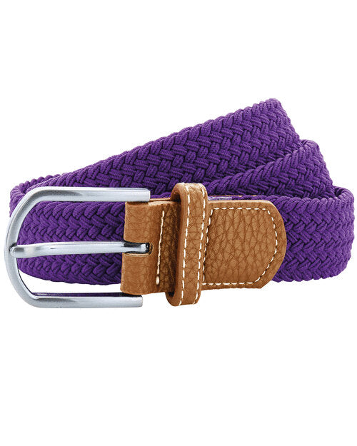 Stylish purple Asquith and Fox braid stretch belt AQ900, laid flat to showcase its color and texture.