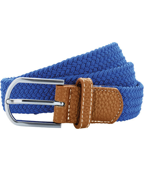 Royal blue Asquith and Fox braid stretch belt AQ900, with a silver buckle, shown in a flat lay.