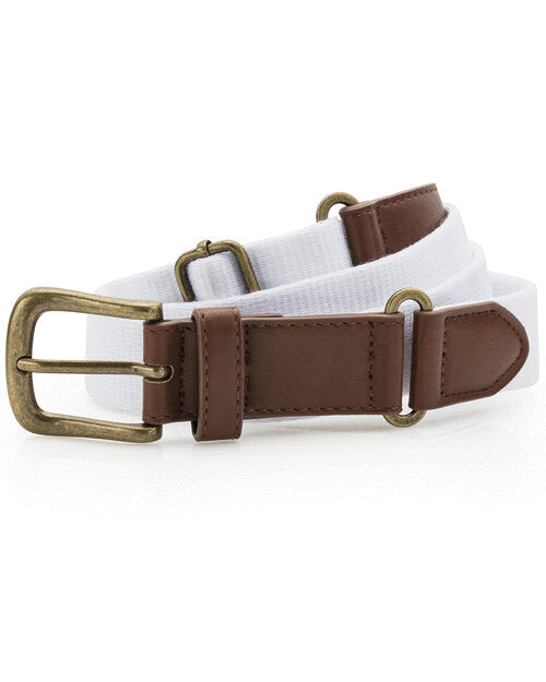 A crisp white Asquith and Fox faux leather and canvas belt, model AQ902, in a flat lay.