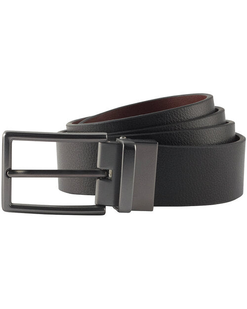 Flat lay of the Asquith and Fox men's two-way belt AQ904, showcasing both the black and brown leather options.