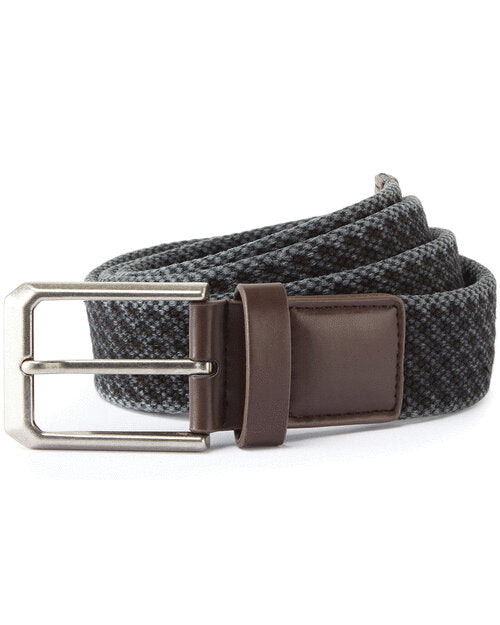 Flat lay of the black Asquith and Fox men's vintage wash canvas belt AQ905, showing the distressed buckle.