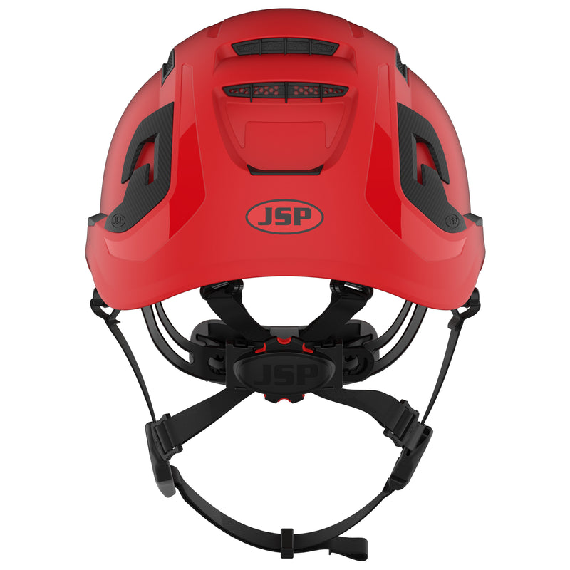 JSP EVO ALTA Baseworker Safety Helmet - Wheel Ratchet - Red