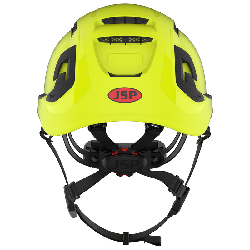JSP EVO ALTA Baseworker Safety Helmet - Wheel Ratchet - Extra Visibility Yellow