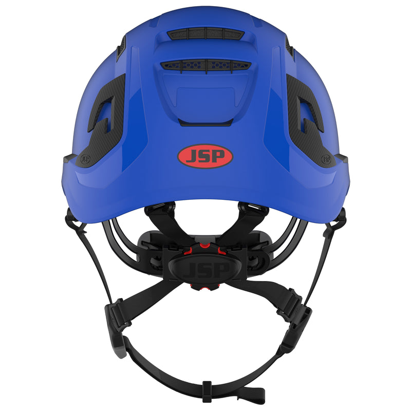 JSP EVO ALTA Baseworker Safety Helmet - Wheel Ratchet - Vented - Blue
