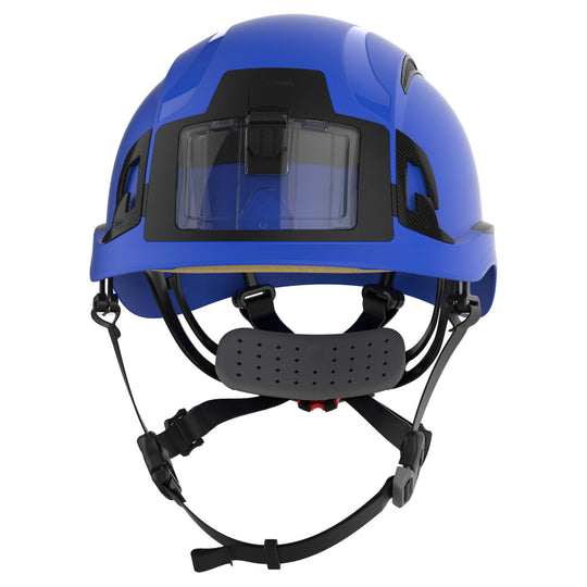 JSP EVO ALTA Baseworker Safety Helmet - Wheel Ratchet - Vented - ID Card Holder - Blue