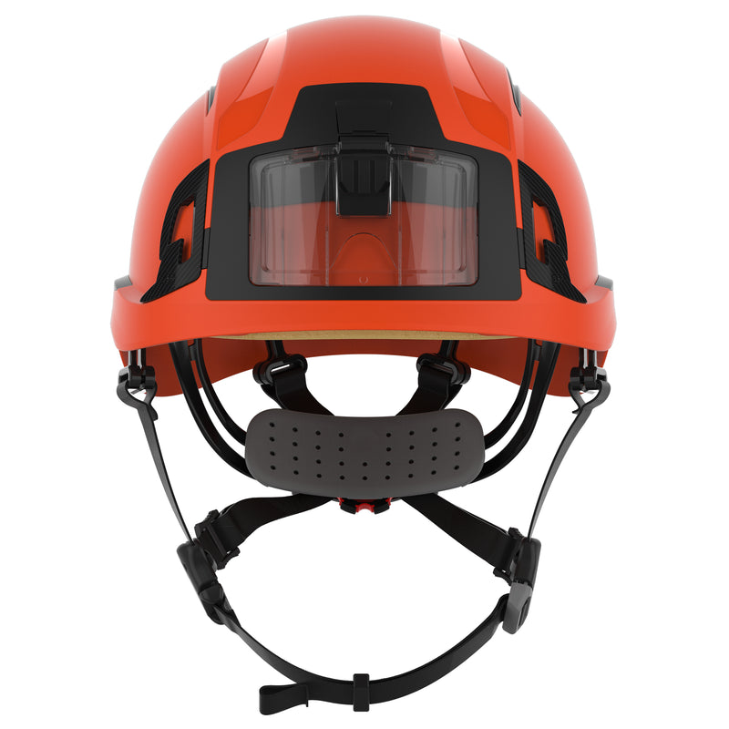 JSP EVO ALTA Baseworker Safety Helmet - Wheel Ratchet - Vented - ID Card Holder - Orange