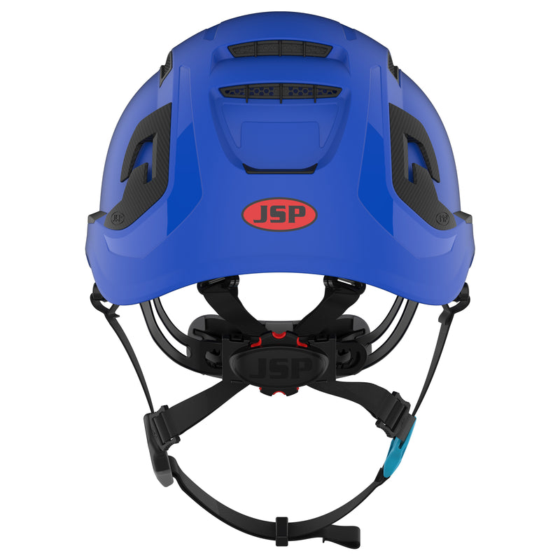 JSP EVO ALTA Skyworker Safety Helmet - Wheel Ratchet - Vented - Blue