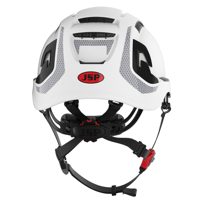 JSP EVO ALTA Dualswitch Safety Helmet - Wheel Ratchet - Vented - White - CR2