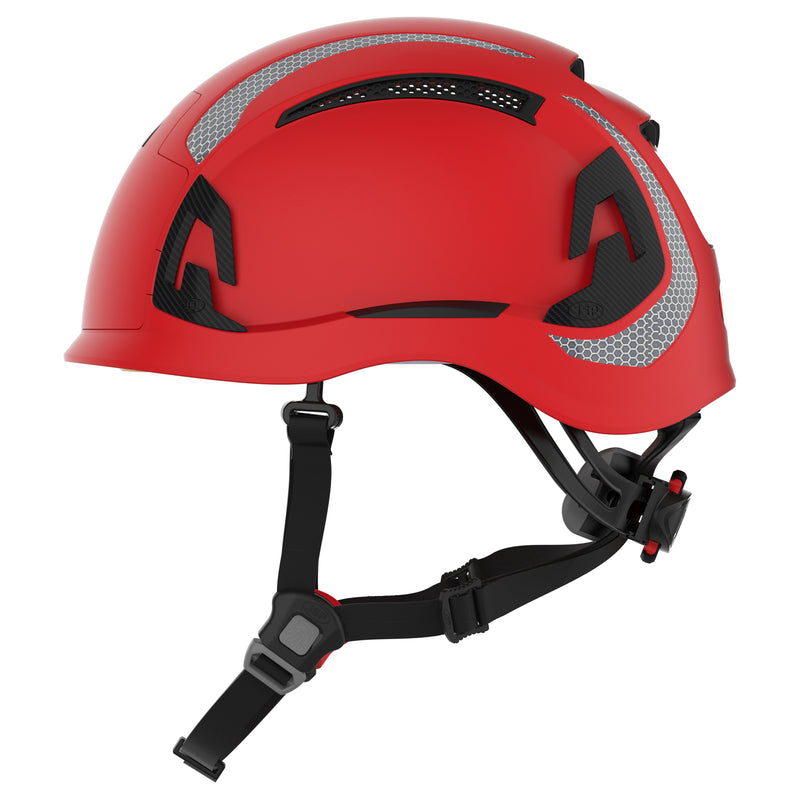 JSP EVO ALTA Dualswitch Safety Helmet - Wheel Ratchet - Vented - Red - CR2