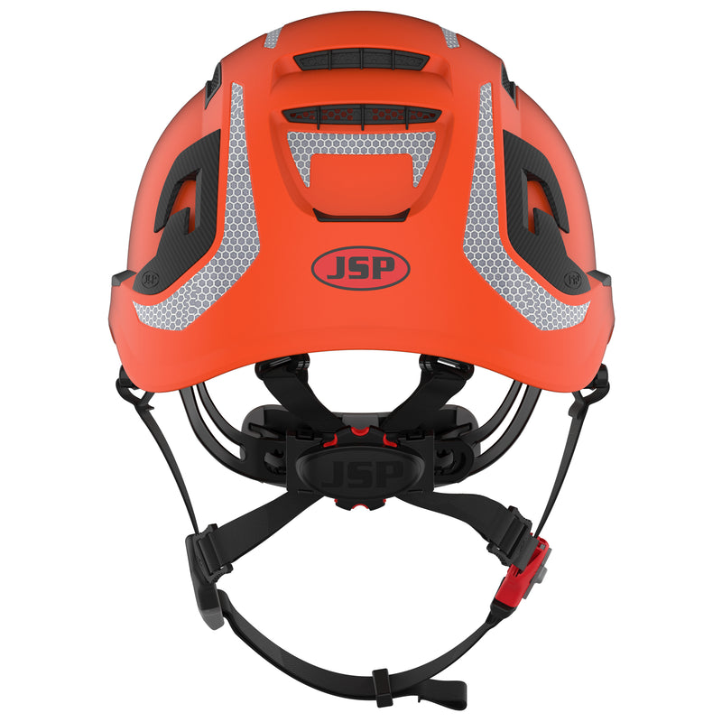 JSP EVO ALTA Dualswitch Safety Helmet - Wheel Ratchet - Vented - Extra Visibility Orange