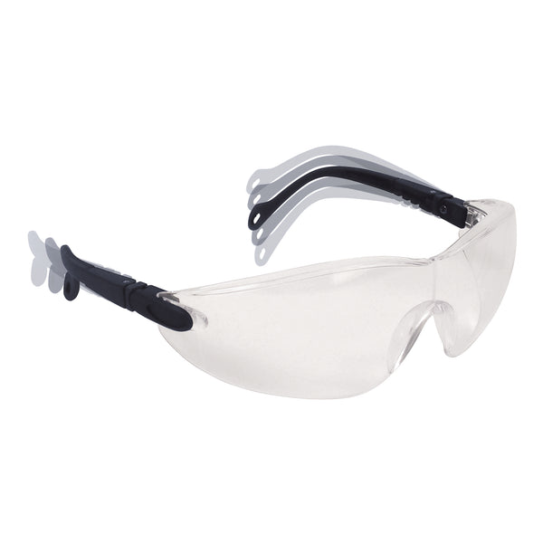 JSP Eclipse Safety Specs - Clear Anti-scratch Lenses - Black Frames