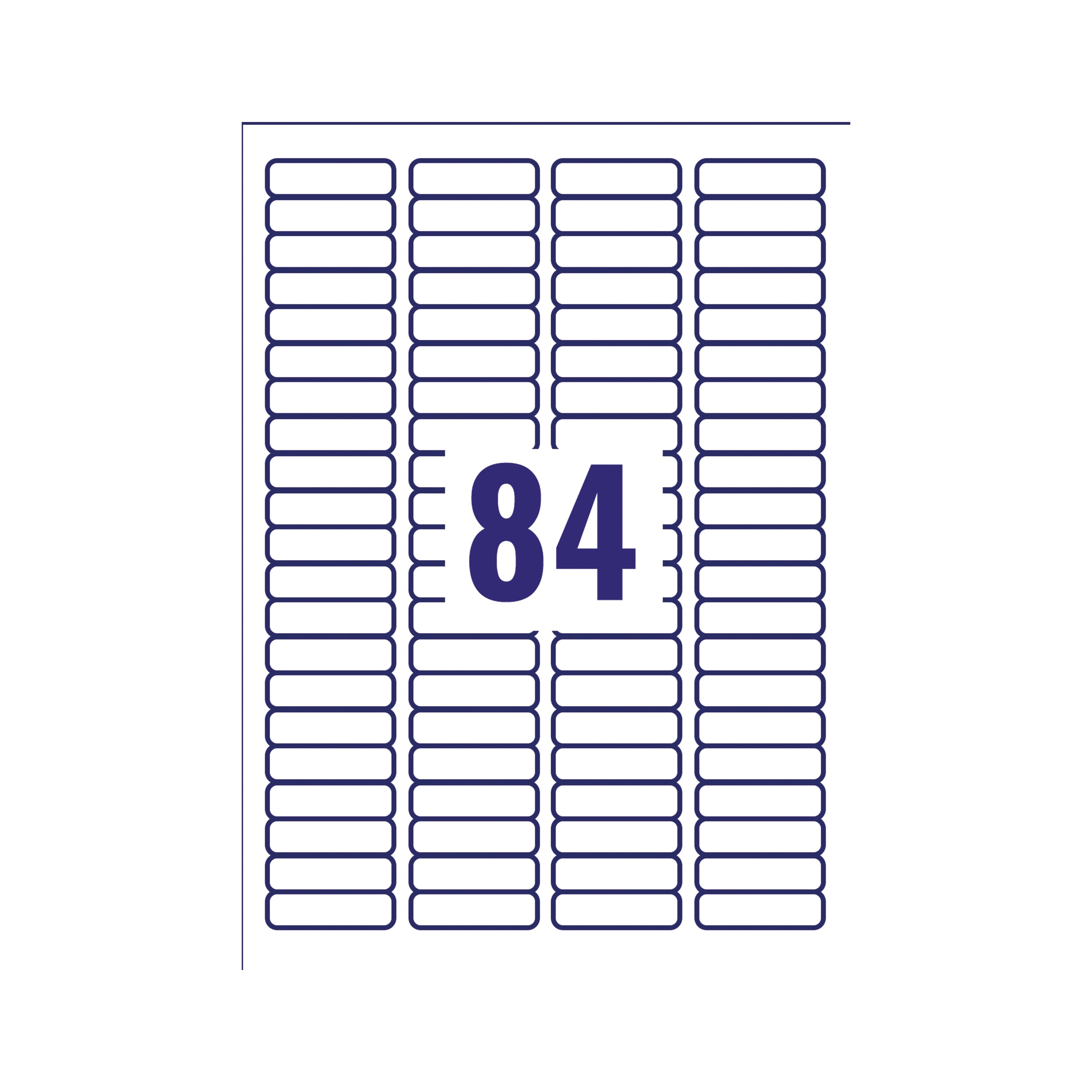 Close-up of an Avery L7656 laser mini label sheet being fed into a printer.