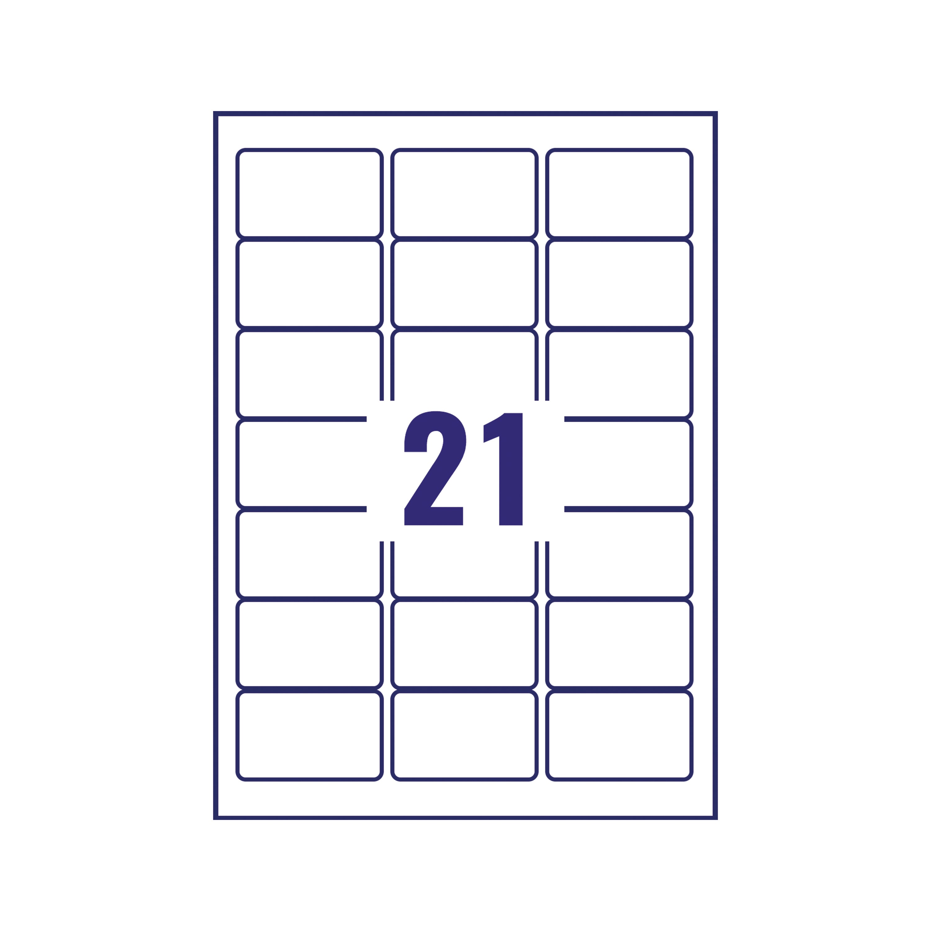An Avery J8560 clear address label on a vibrant colored envelope.