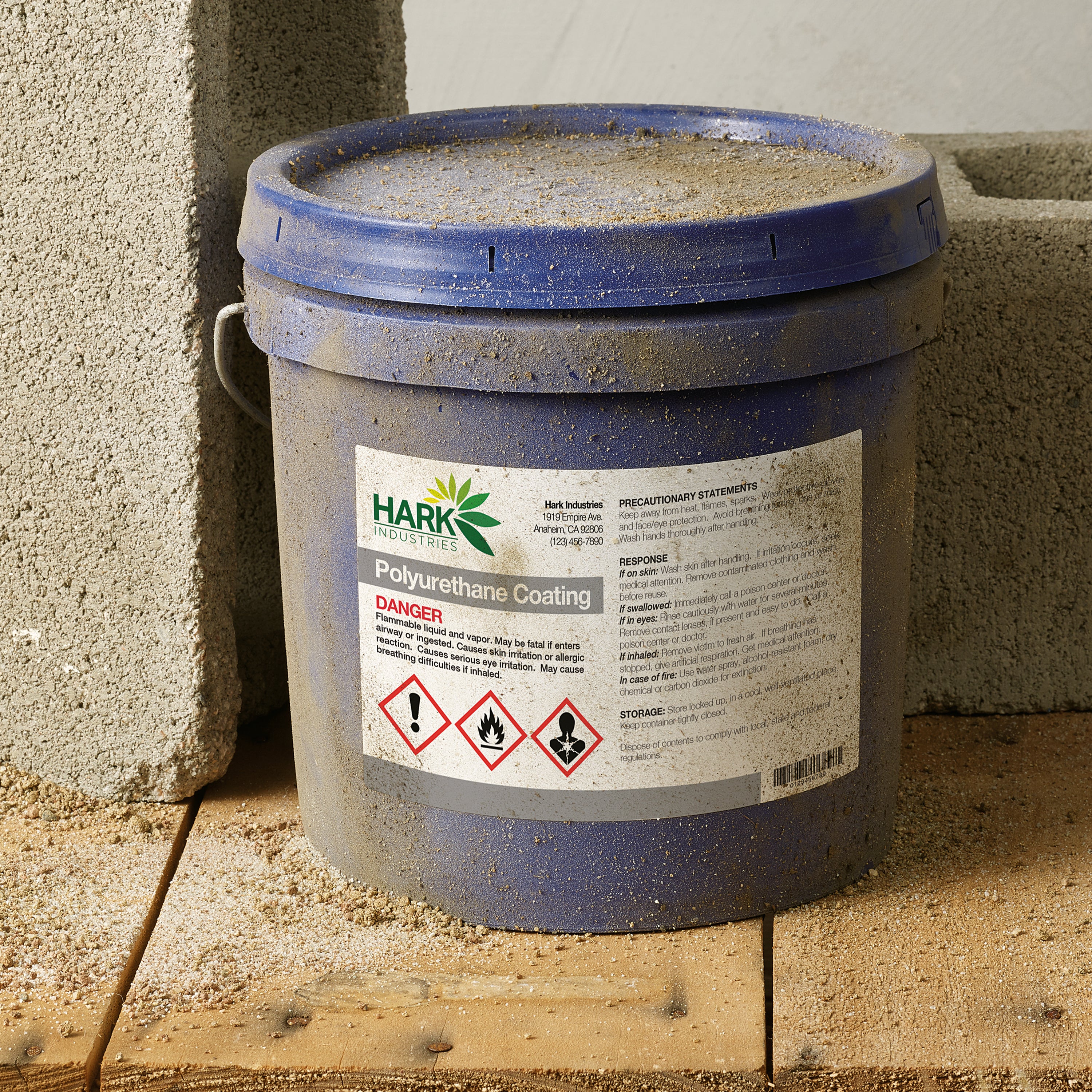 A large Avery B3655 label used as a durable safety warning sign.