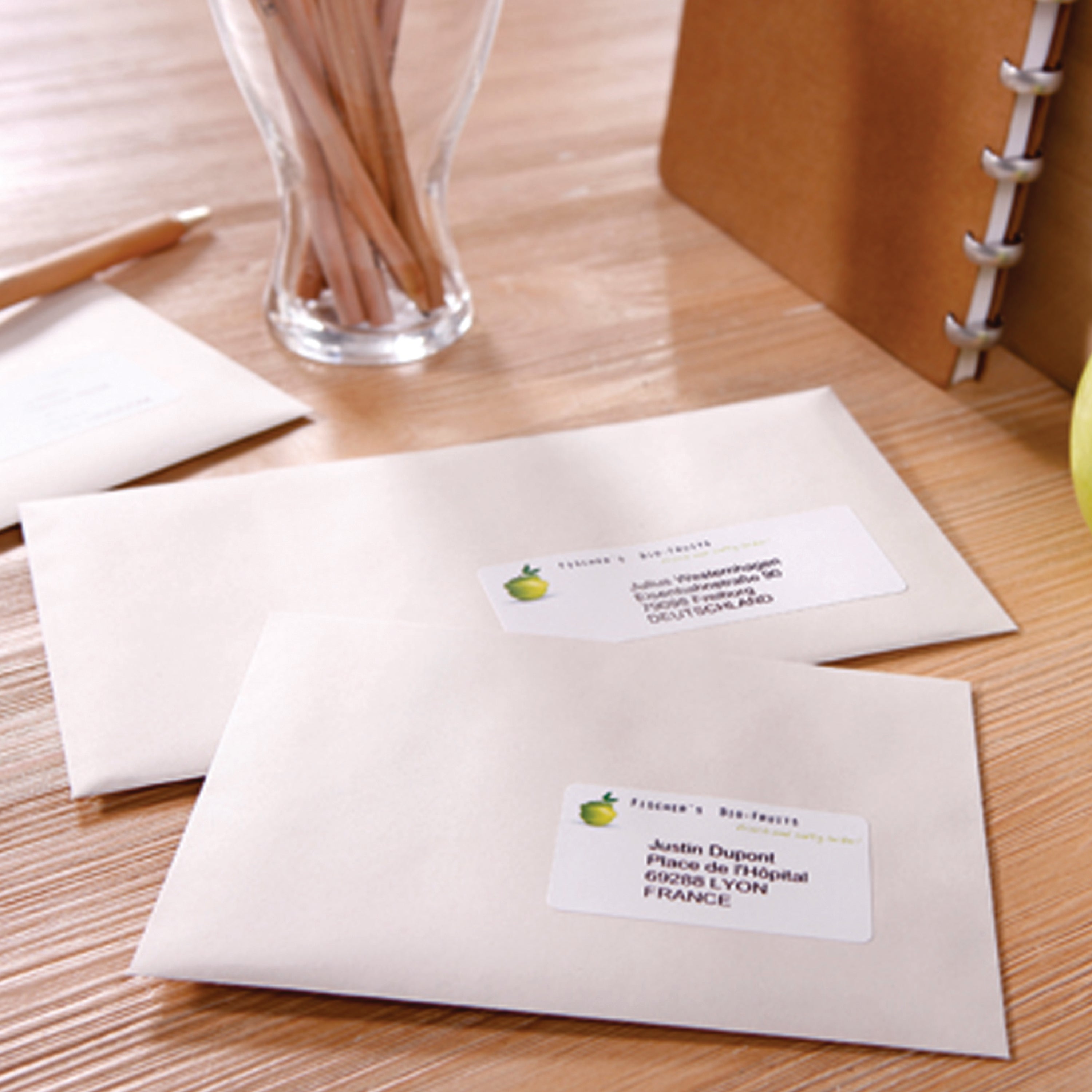 An eco-conscious choice for addressing mail with Avery recycled labels.