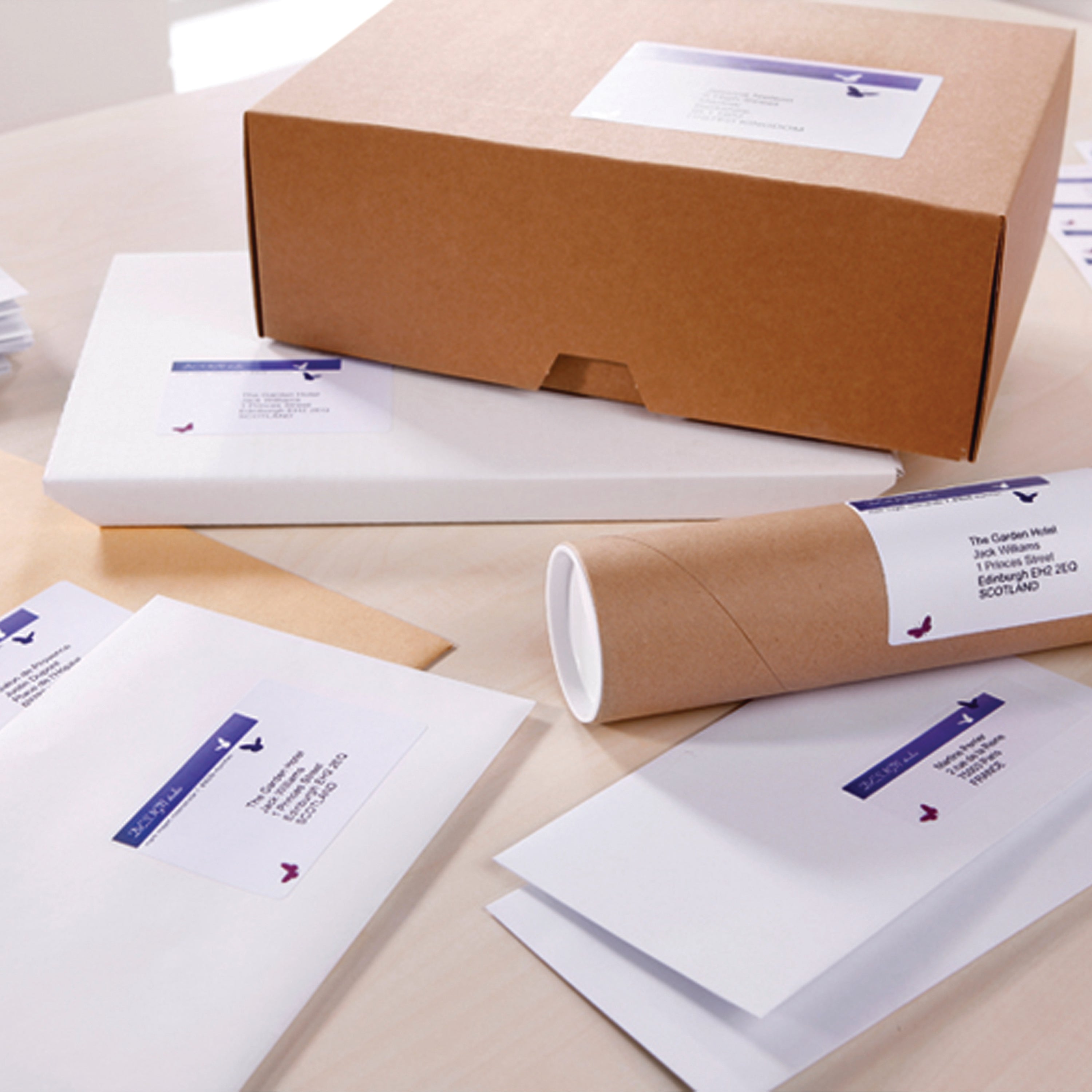 An Avery LR7165 recycled label on a folder for sustainable organizing.