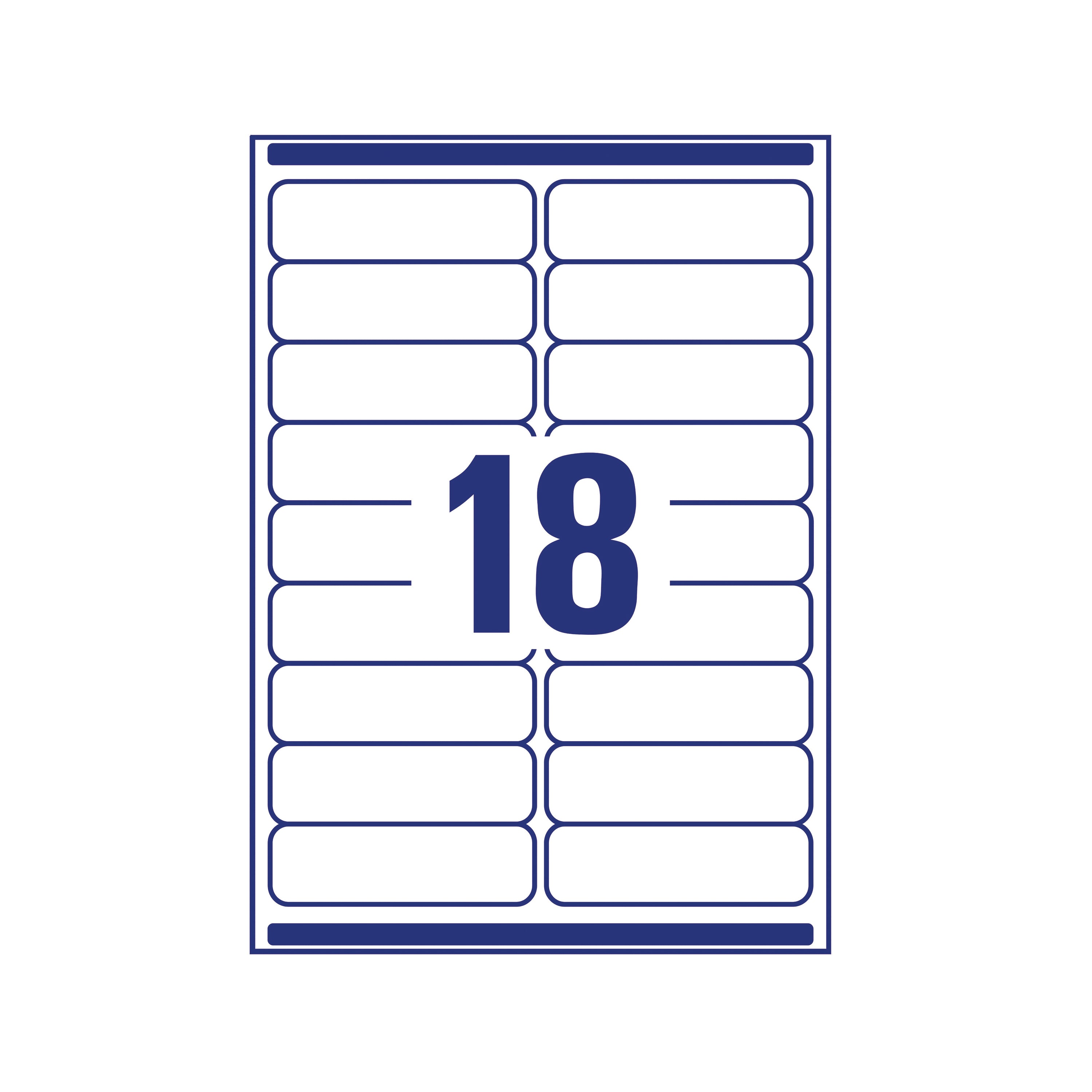 Avery L7172 labels shown on the spines of various ring binders.