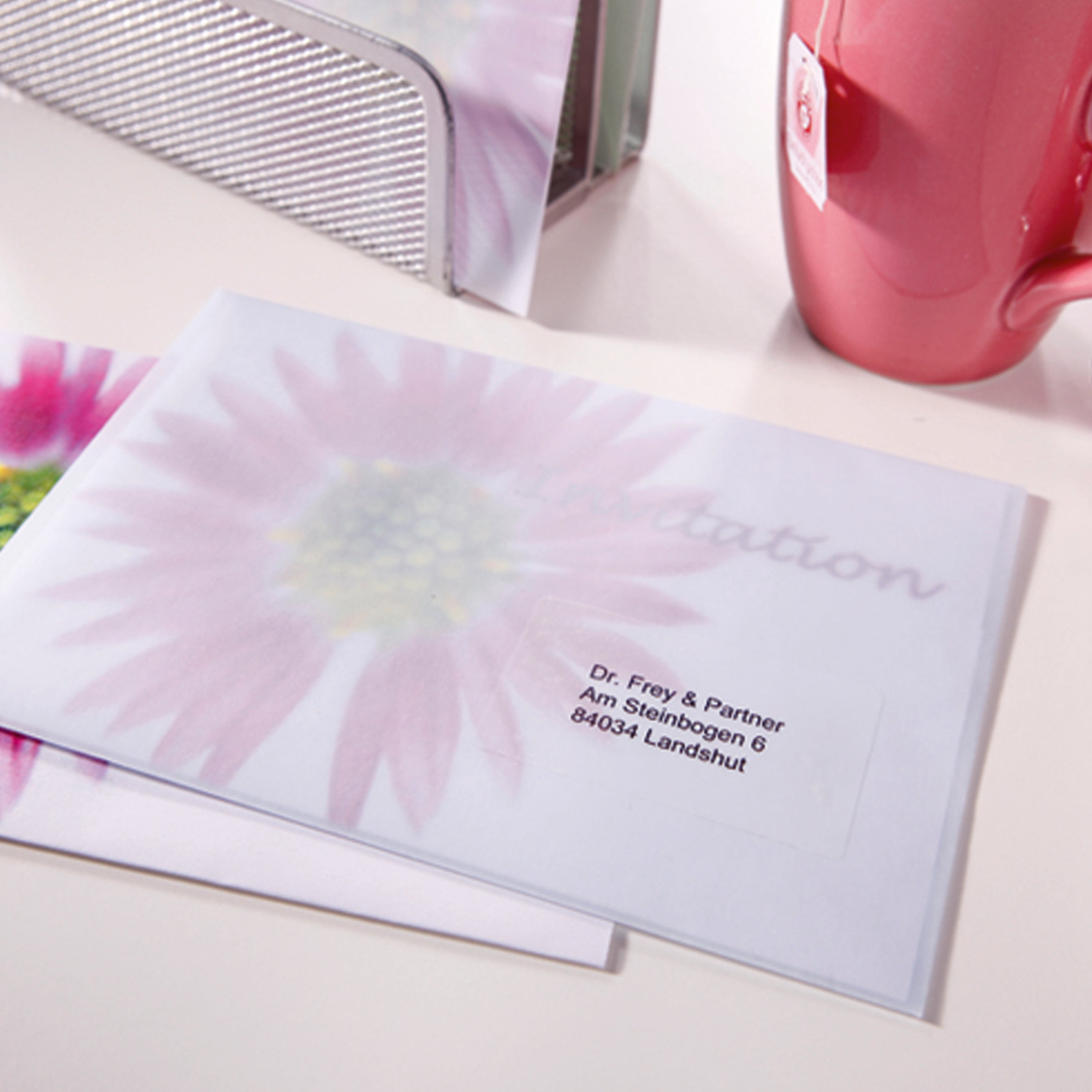 Using Avery L7551 clear labels on products for a professional finish.