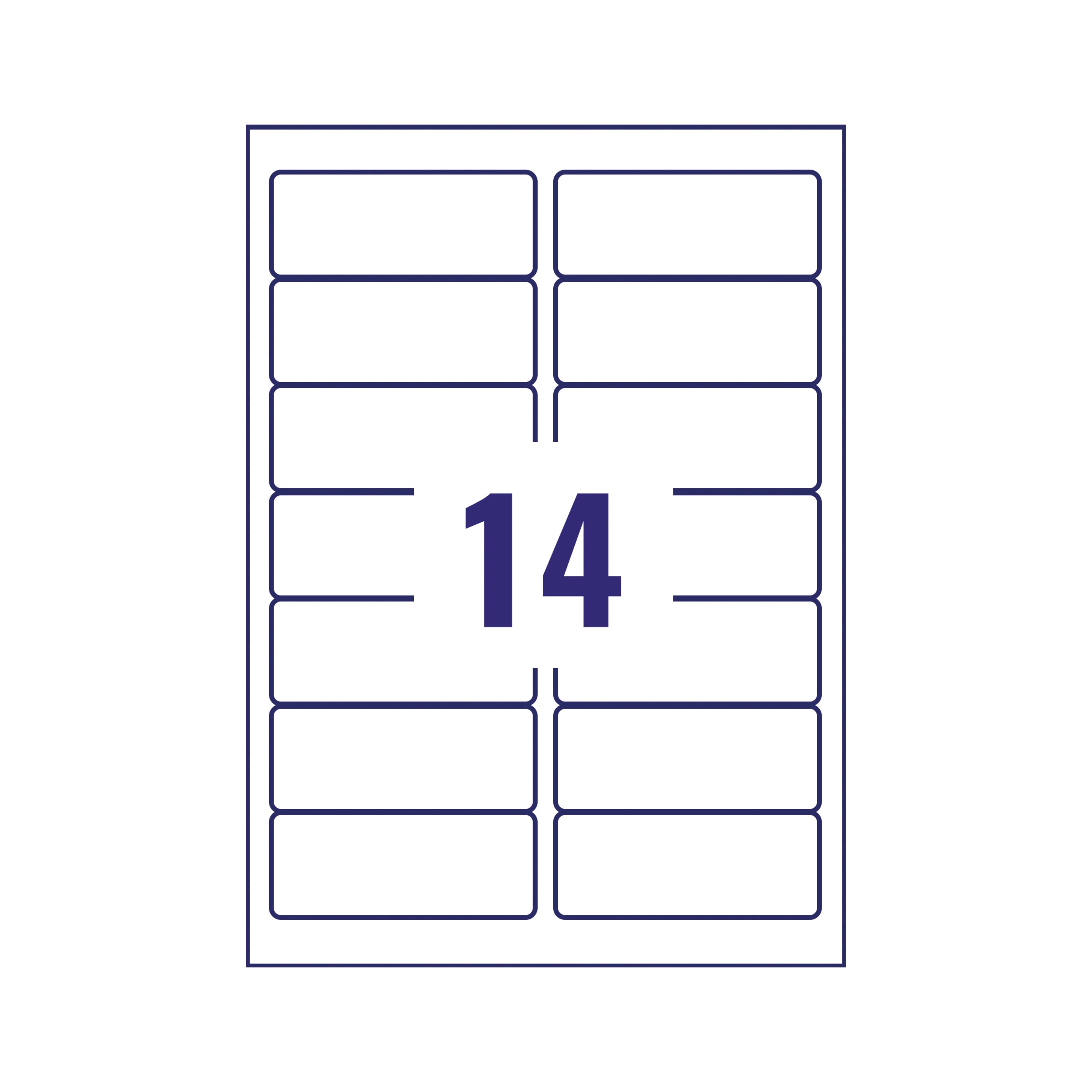An Avery L7563S clear address label on a colorful business envelope.