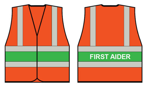 B-Seen Hi-Vis Vest With First Aider Back Print
