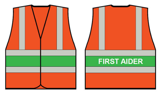 B-Seen Hi-Vis Vest With First Aider Back Print