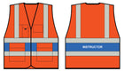 B-Seen Orange Executive Vest With Instructor Back Logo