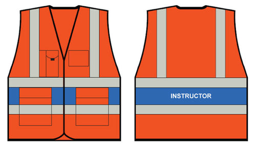B-Seen Orange Executive Vest With Instructor Back Logo