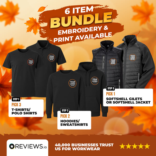 6 Item Kickstarter Embroidered Workwear Bundle with Free Logo