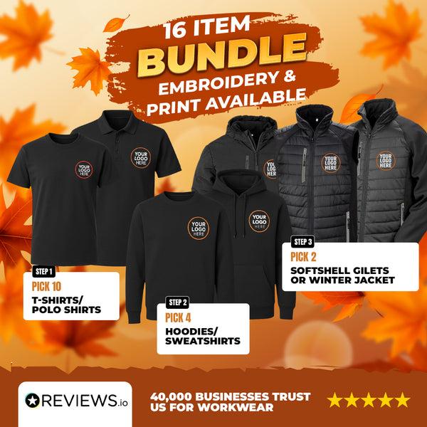 16 Item Embroidered/Printed Workwear Bundle - Perfect For 2 People